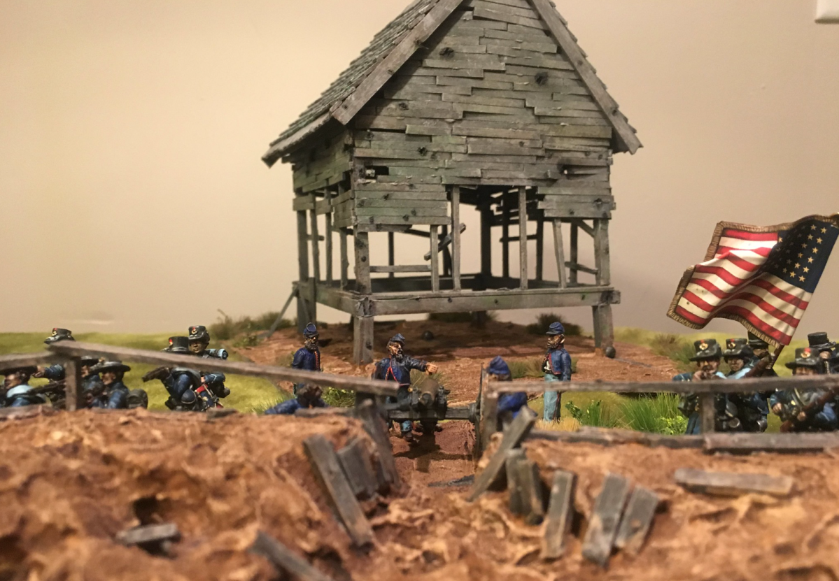 Diorama of the Battle of Franklin, the Federal Main line of Breastworks